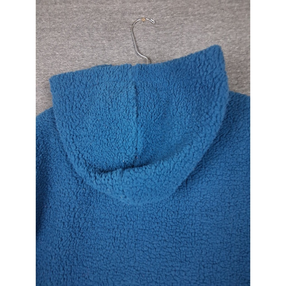 Harper Lewis Womens Hoodie Large Blue Plush Fleece Sherpa Pullover Spellout - Picture 9 of 9